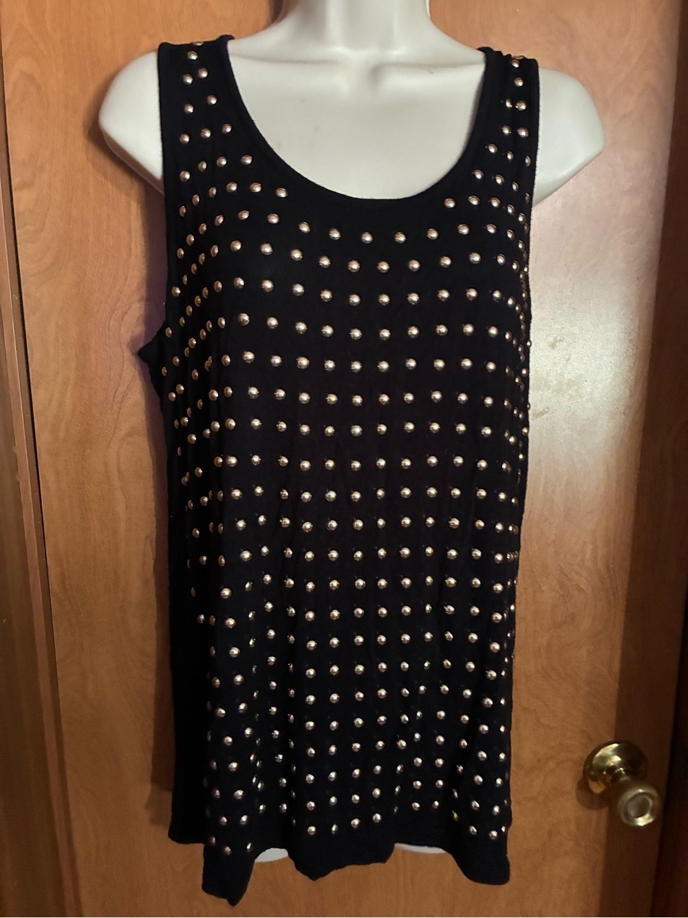 Black Studded Tank Top - Brand Unknown